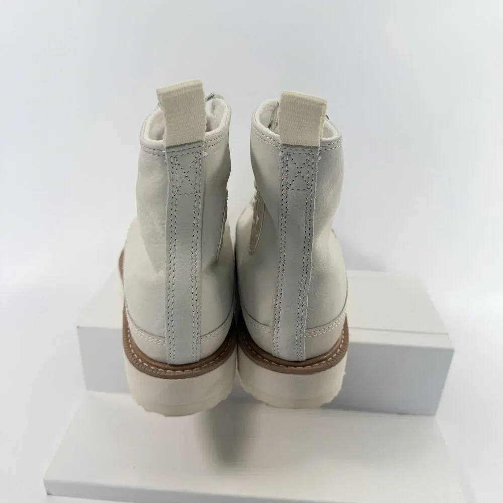 Converse Chuck Taylor Crafted Hi Top Boot Egret Natural Ivory Leather Womens 8.5 - Picture 7 of 11